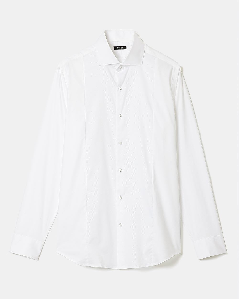 Tailored-Fit Solid Mixed-Media Dress Shirt