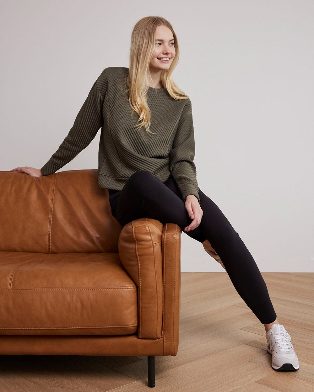 Long-Sleeve Crew-Neck Ottoman Sweatshirt