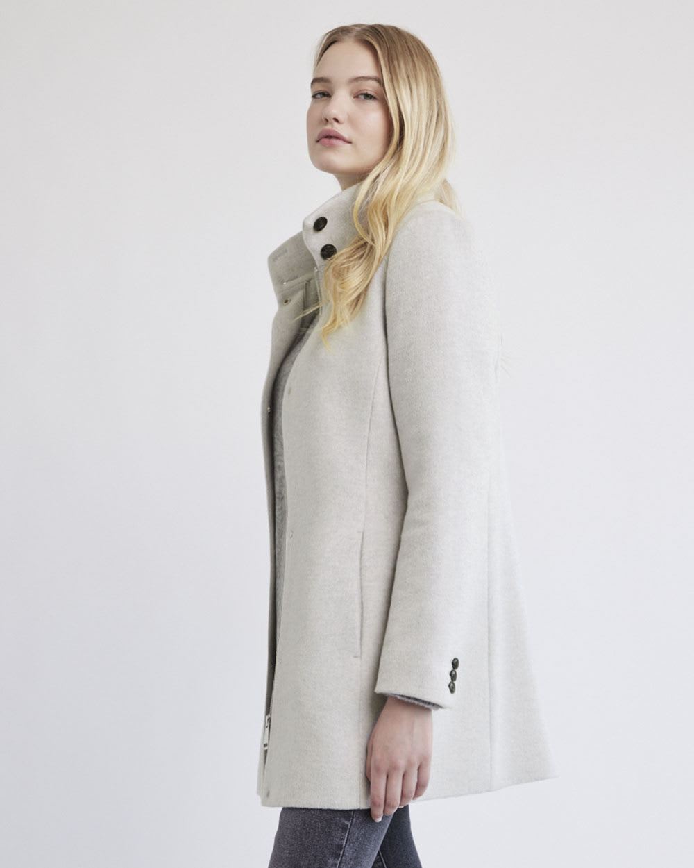 Classic Wool Coat with High Neckline