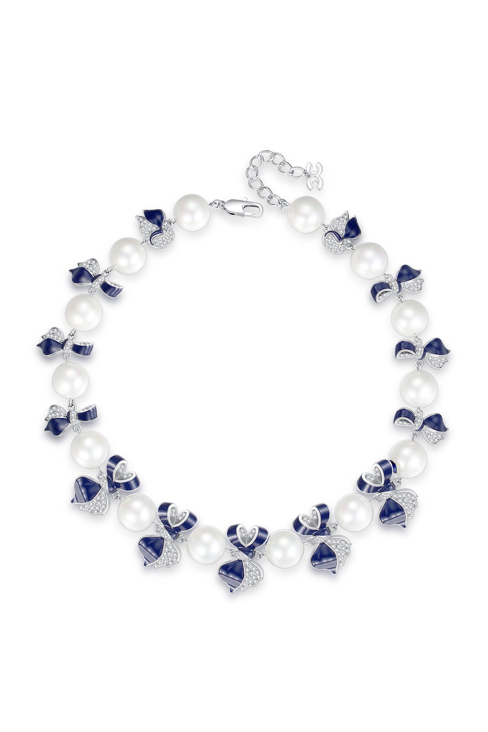 Classicharms-Blue Enamel Butterfly Necklace