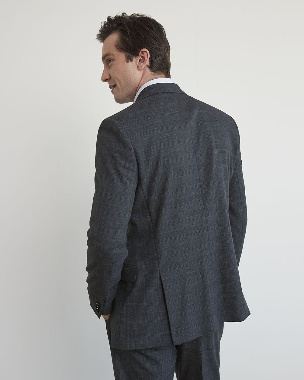 Blue Checkered Suit Blazer