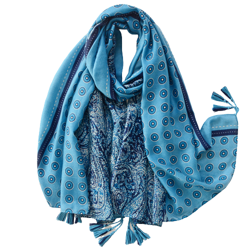 Blue And Navy Circle Scarf - Don't AsK