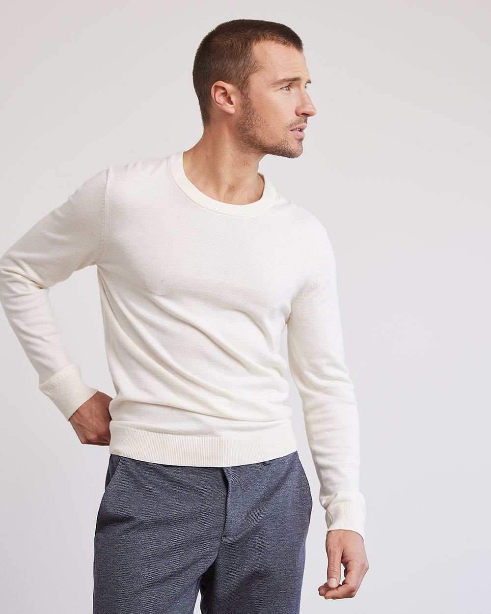 Solid Crew-Neck Sweater