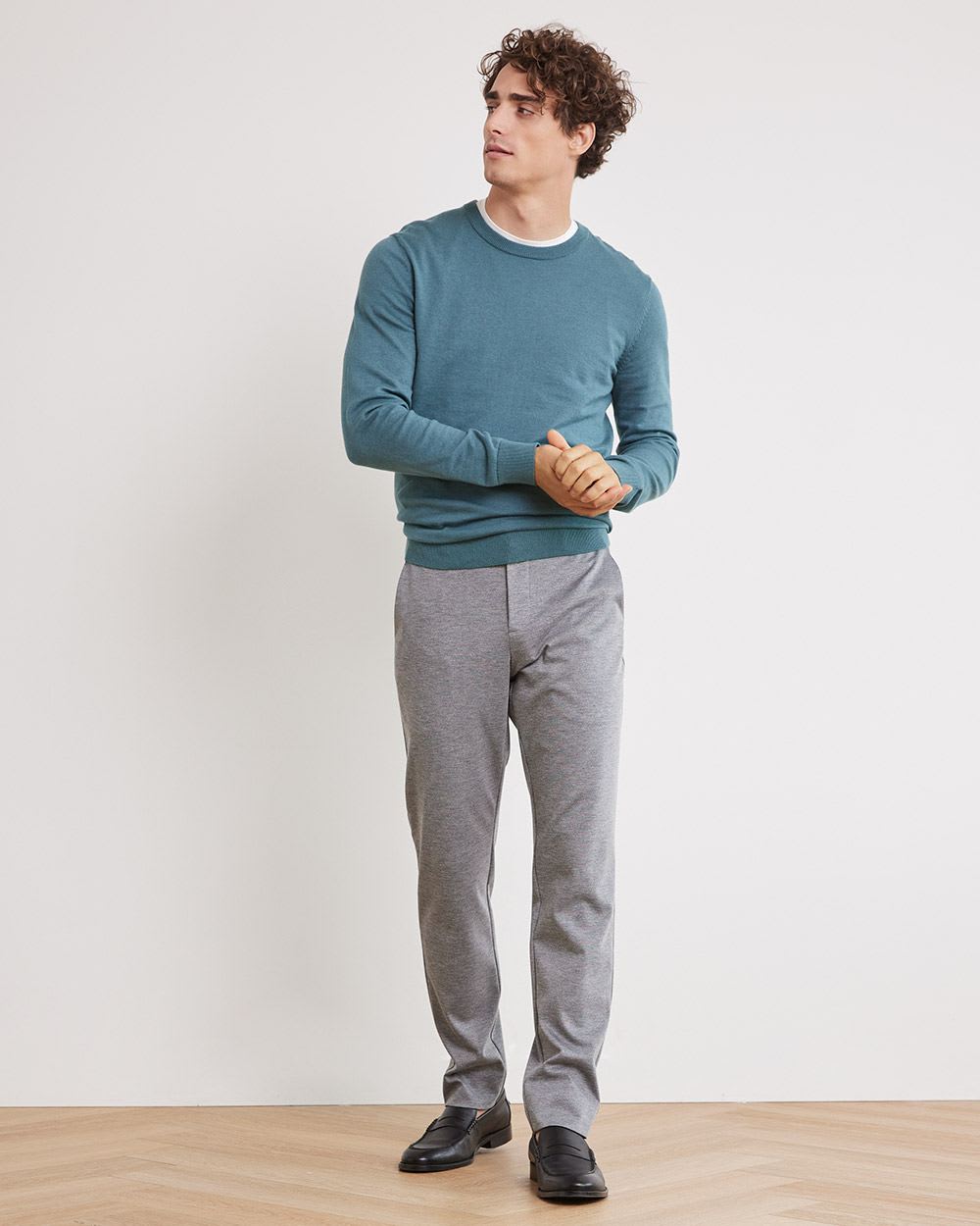 Solid Crew-Neck Sweater