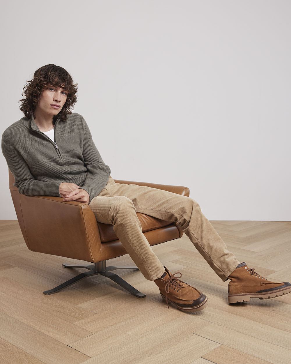 Solid Slim-Fit Corduroy Pants