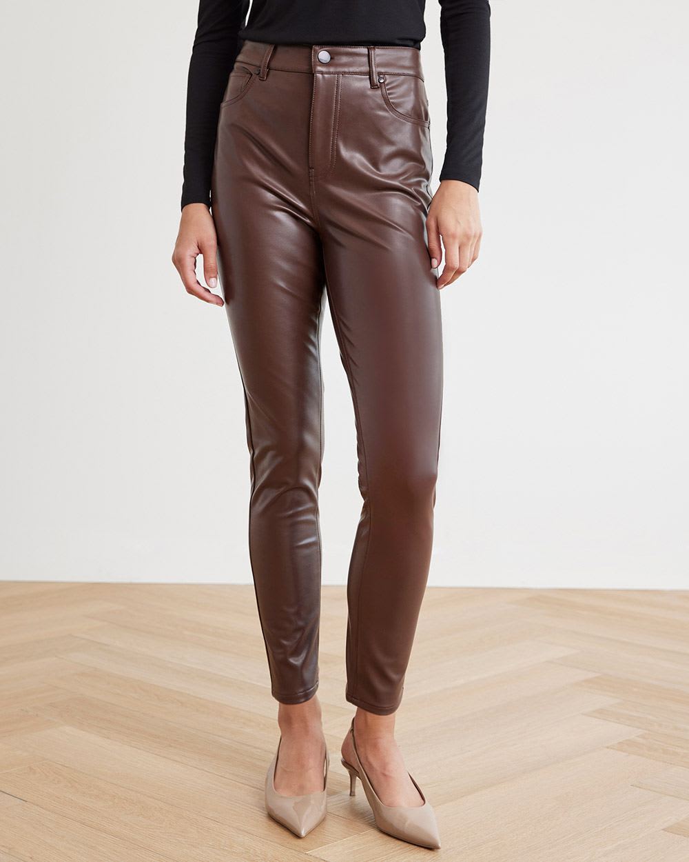 High-Rise Faux Leather Skinny Pant