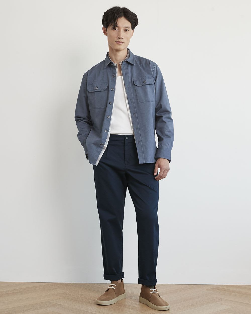 Slim-Fit Pleated Chino Pants - 30"