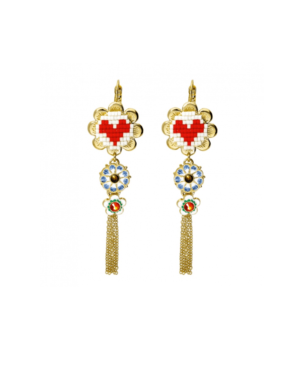 ARKANSAS Gold & White Earrings