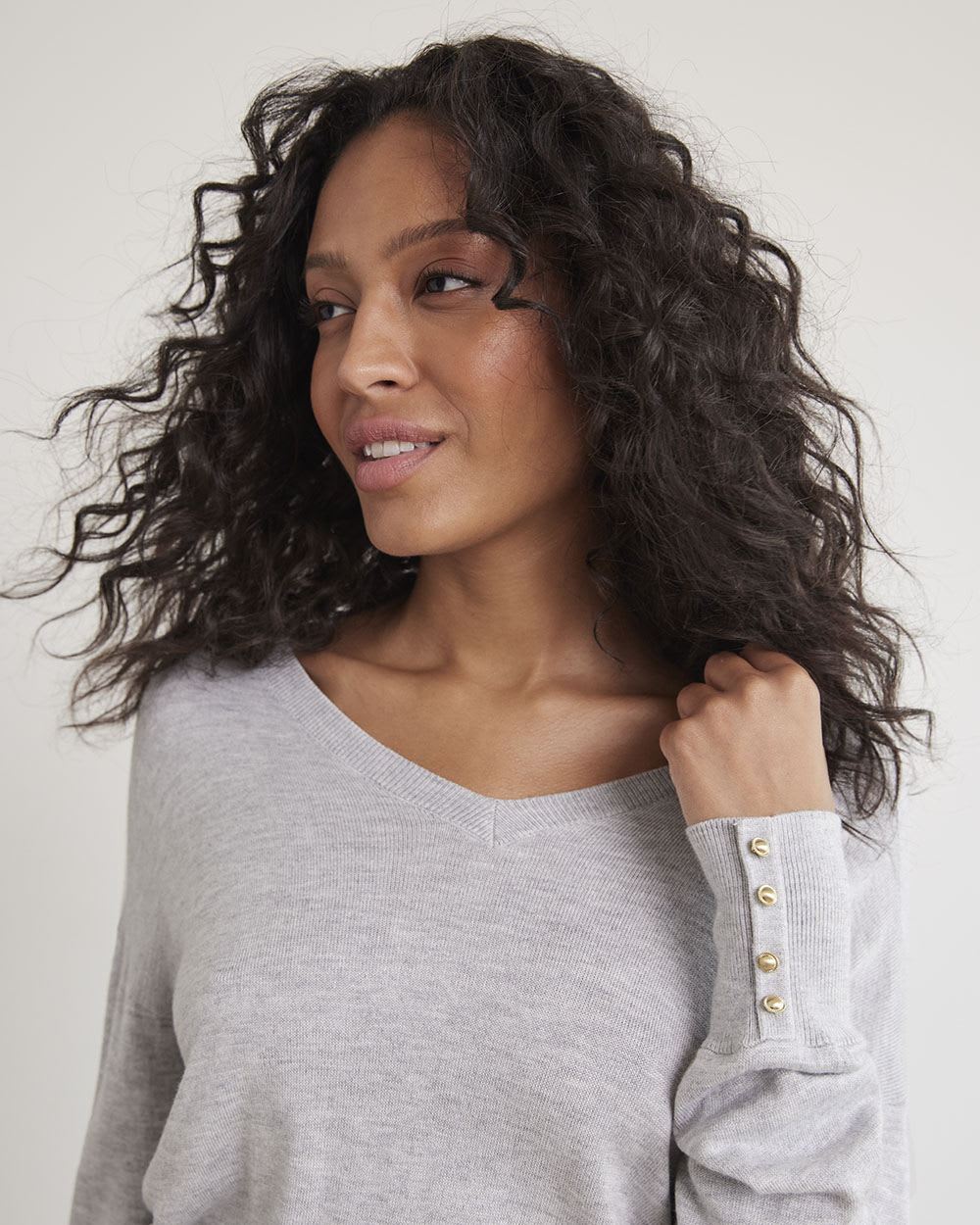 Long-Sleeve V-Neck Sweater