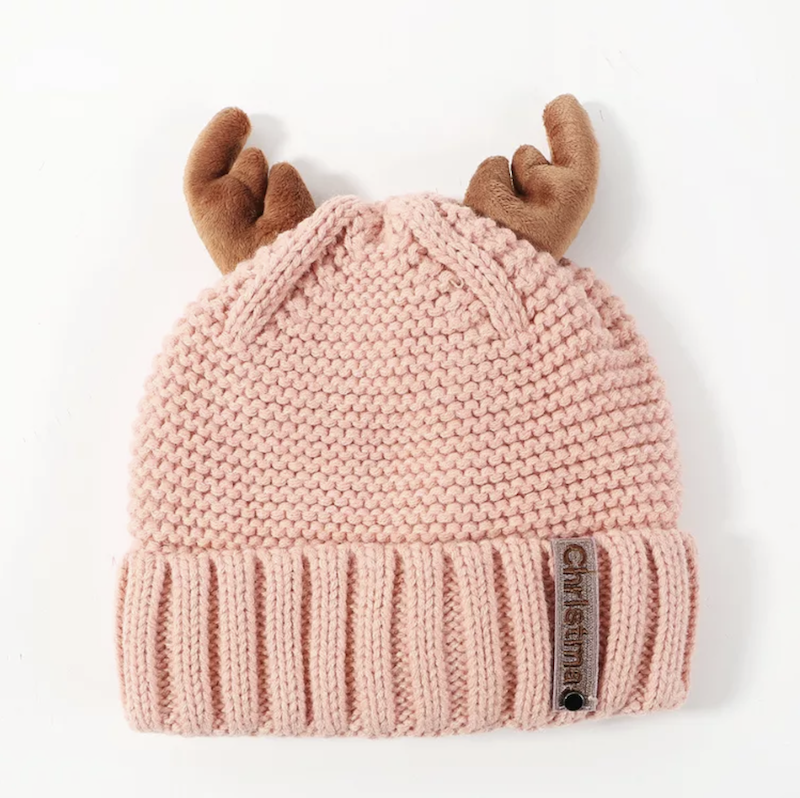 Cute Rose beanie hat with antlers- Don't AsK