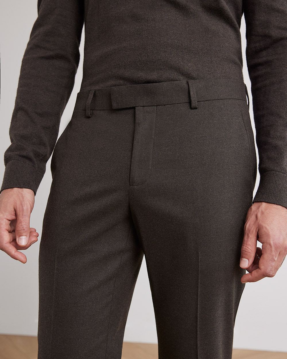 Slim-Fit Brushed Suit Pant