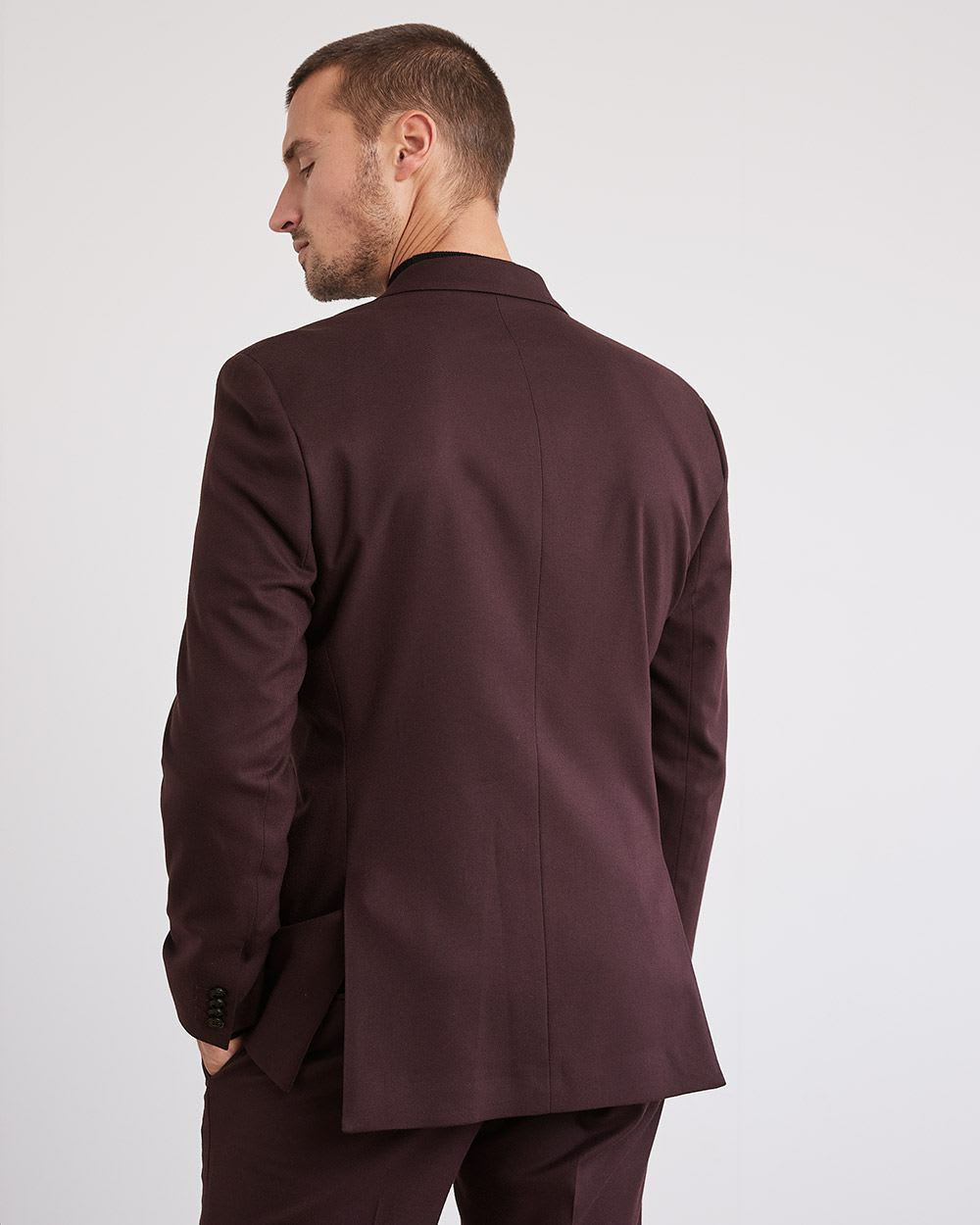 Tailored-Fit Brushed Suit Blazer