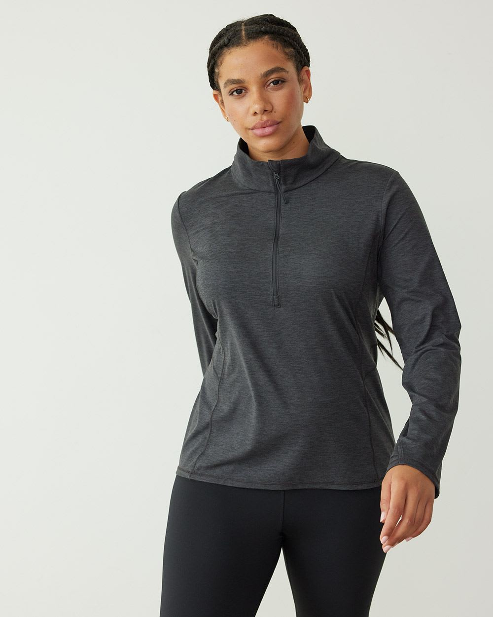 Long-Sleeve Mock-Neck Tee, Dry Lux Hyba