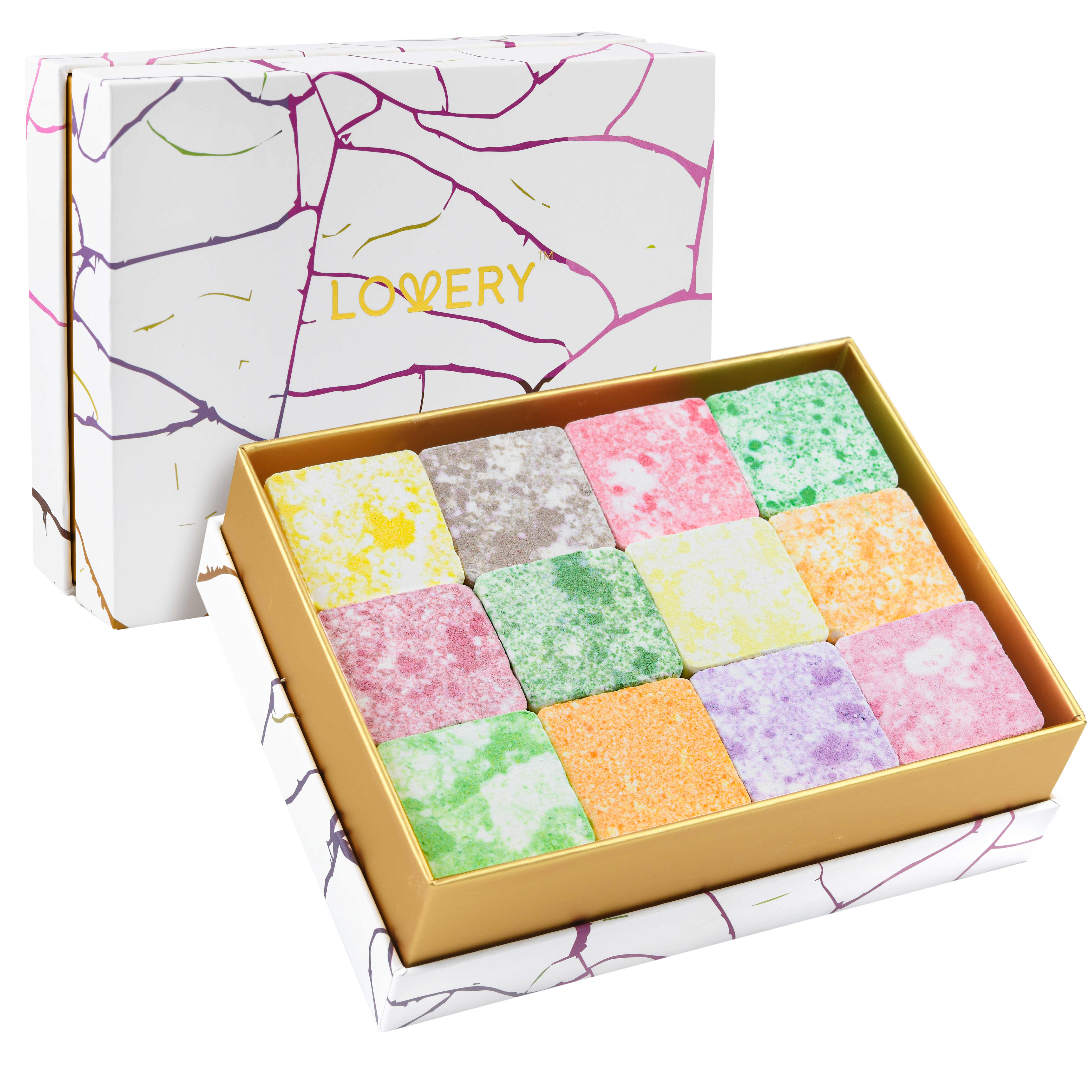 Lovery Aromatherapy Shower Steamers Gift Box, 12 Handmade Shower Bombs