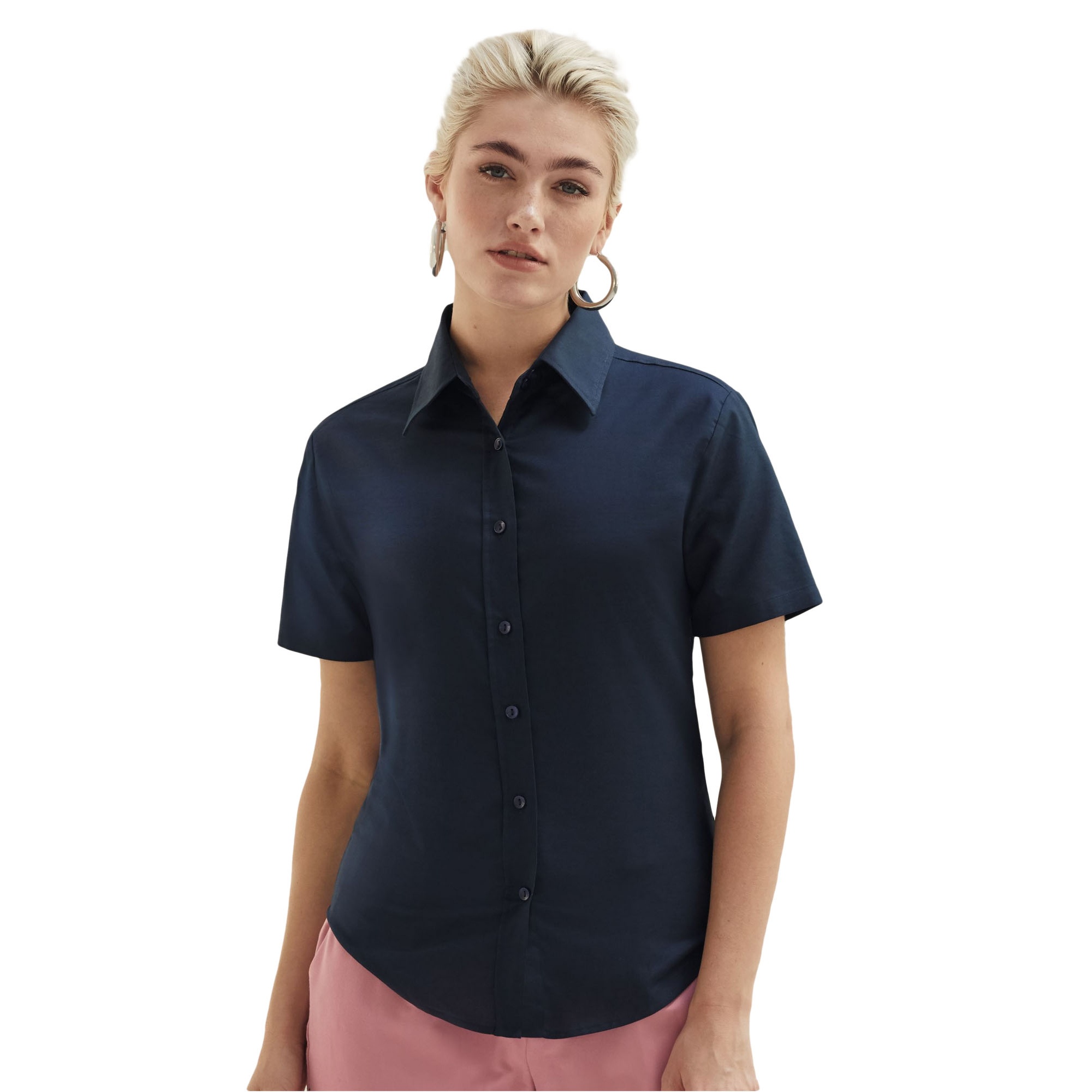 Fruit of the Loom - Ladies Lady-Fit Short Sleeve Oxford Shirt