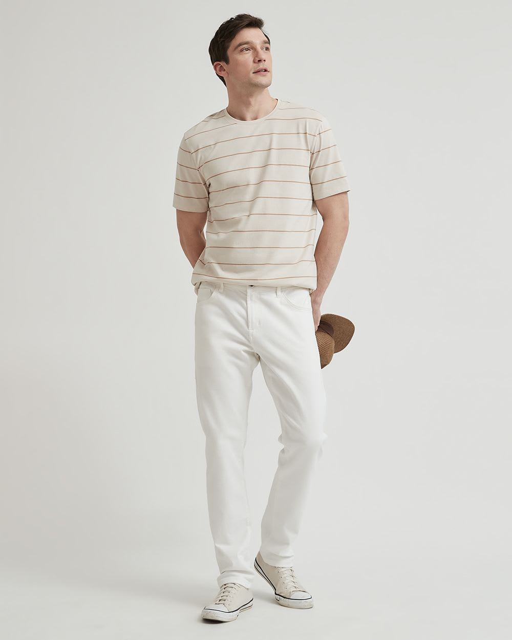 Short-Sleeve Crew-Neck Striped Tee