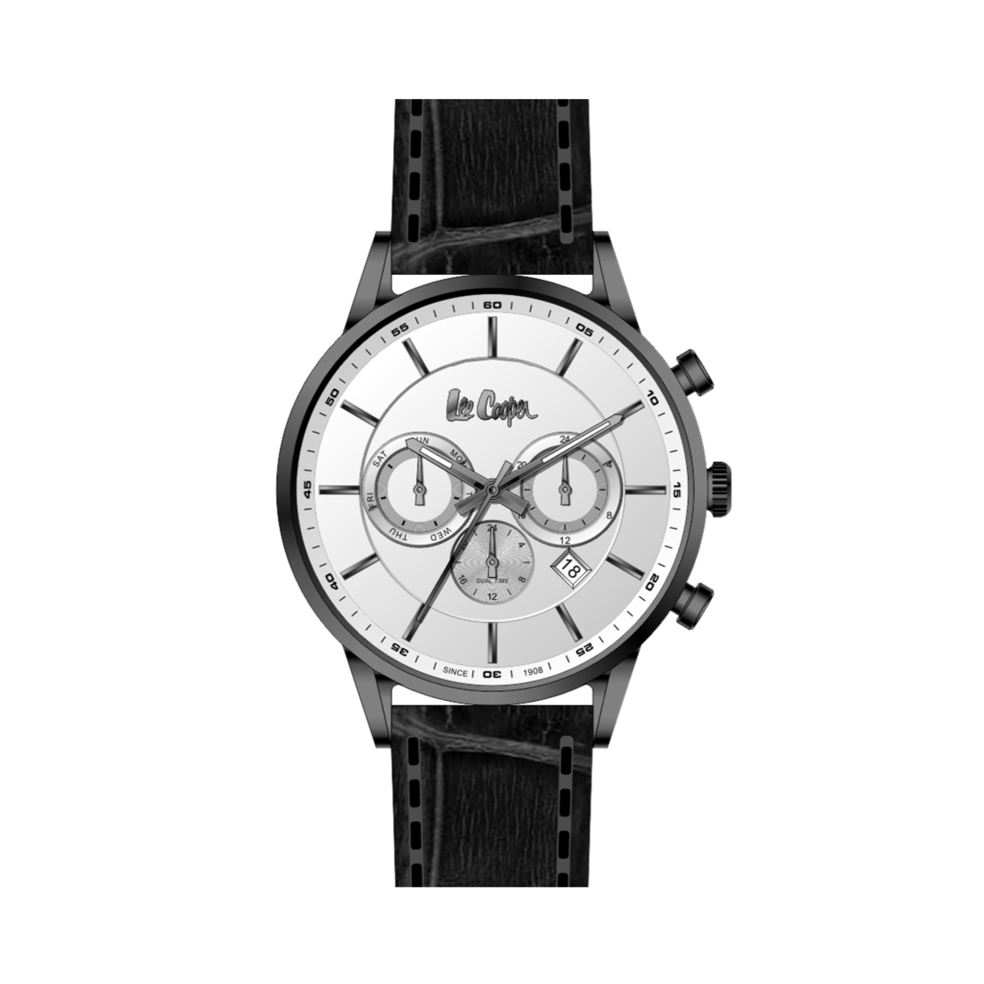 LEE COOPER-Men's Gun 43mm watch w/White Dial
