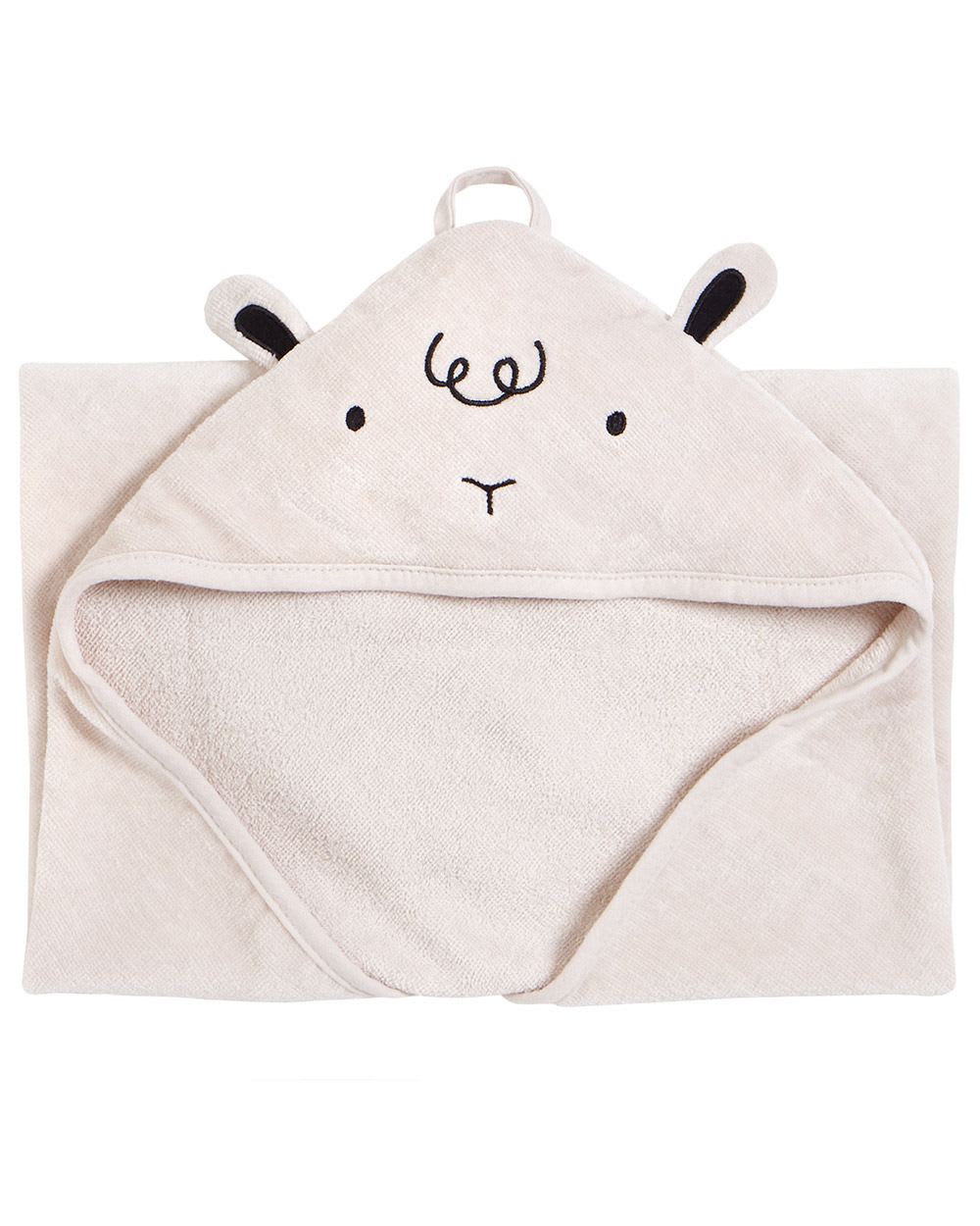 Little Lamb Hooded Towel and Washcloths - Petit Lem
