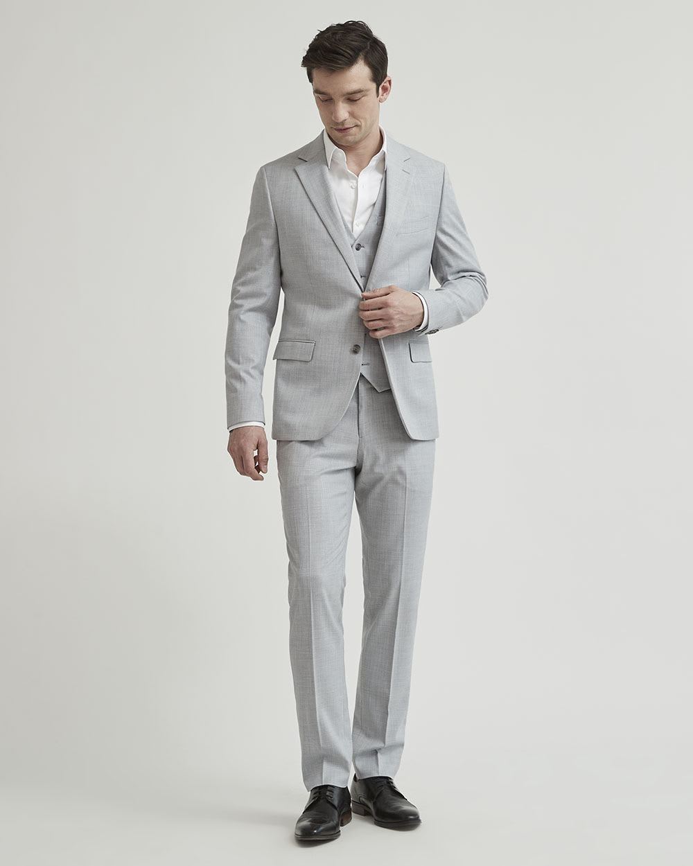 Regular-Fit Essential Light Grey Suit Blazer