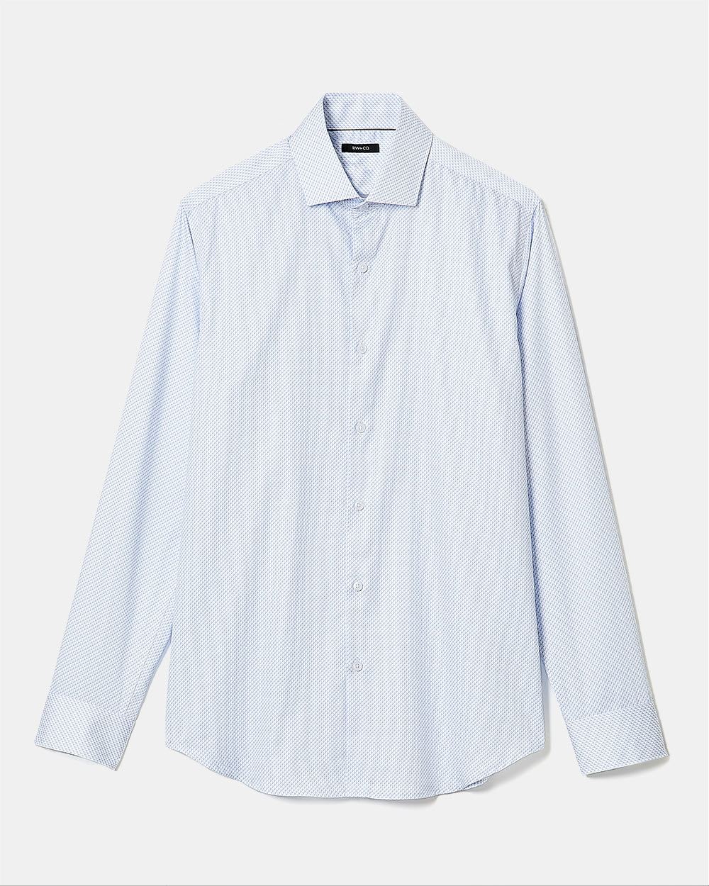 Tailored-Fit Dress Shirt with Tiny Psychedelic Pattern