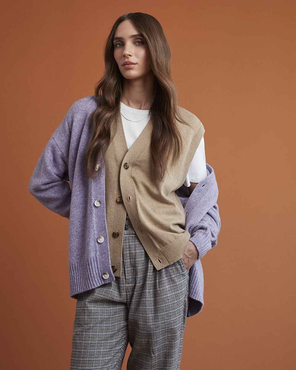 Gender-Neutral Buttoned-Down Sleeveless Vest