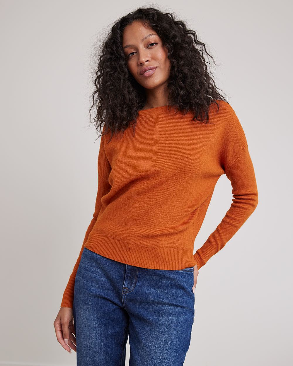 Relaxed-Fit Boat-Neck Sweater