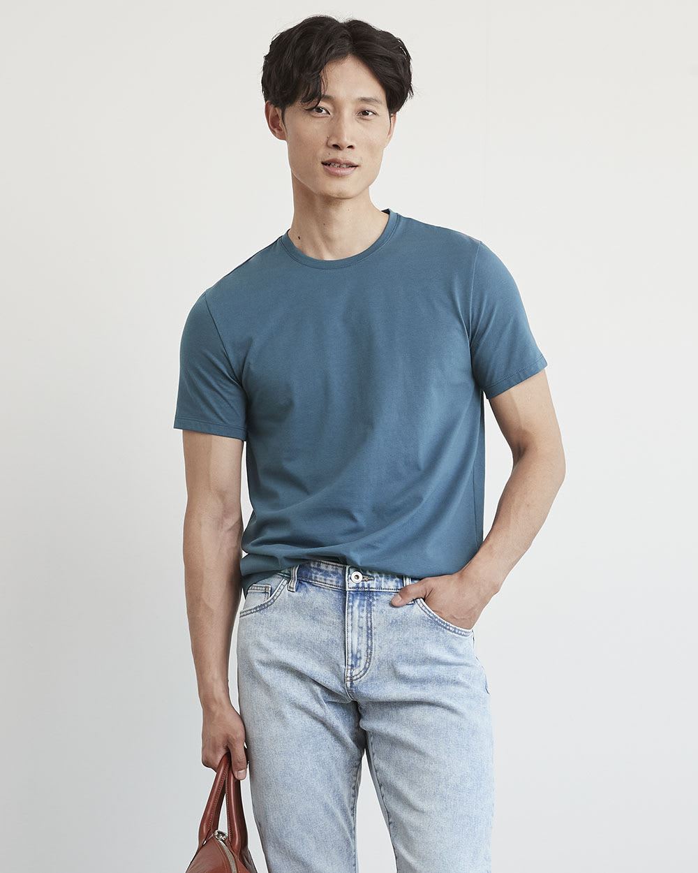 Short-Sleeve Crew-Neck Solid Tee