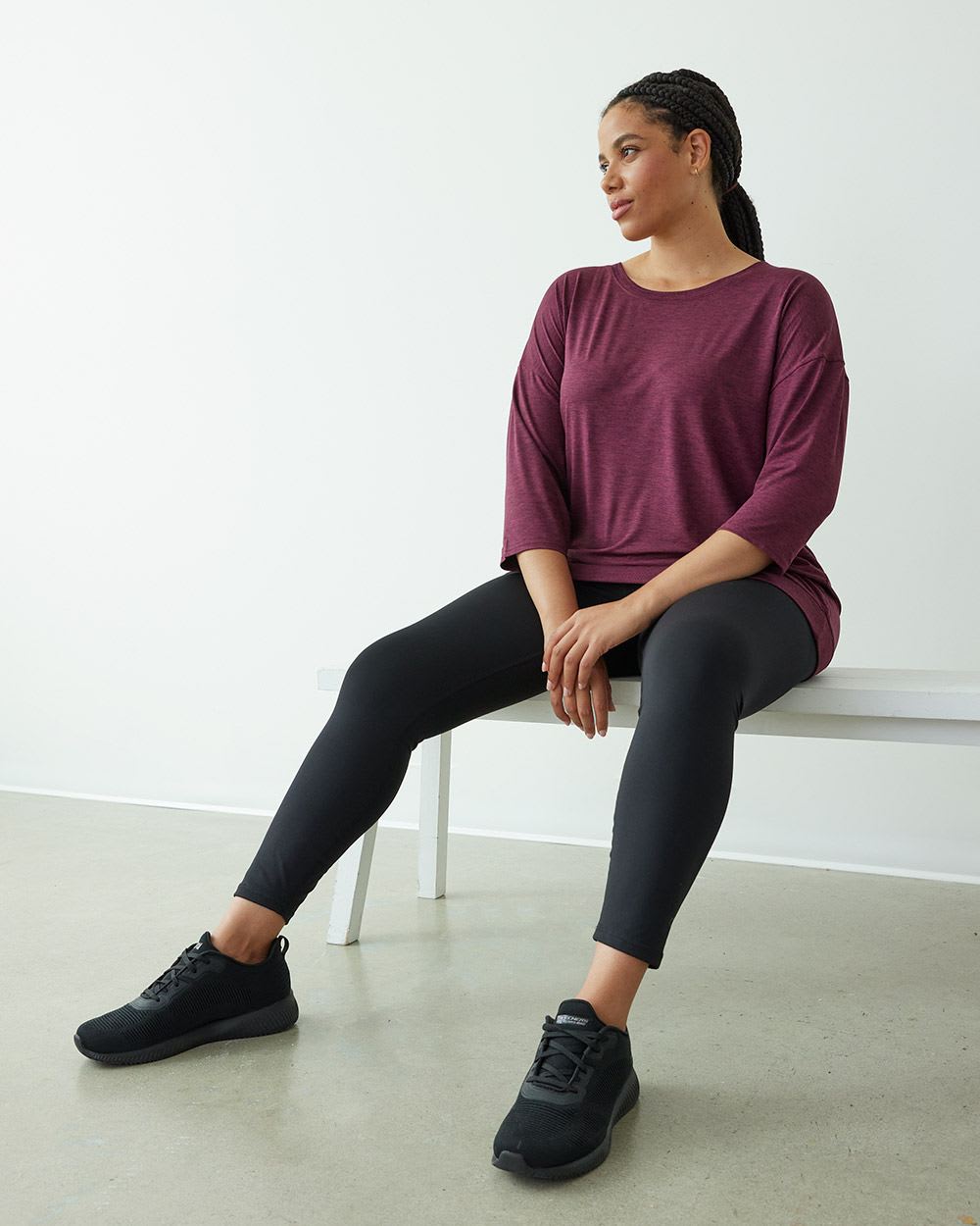 Long-Sleeve Crew-Neck Tunic, Dry Lux Hyba