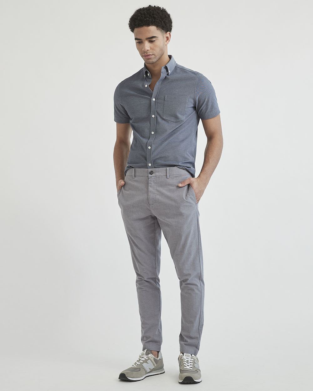 Two-Tone Short Sleeve Knit Shirt