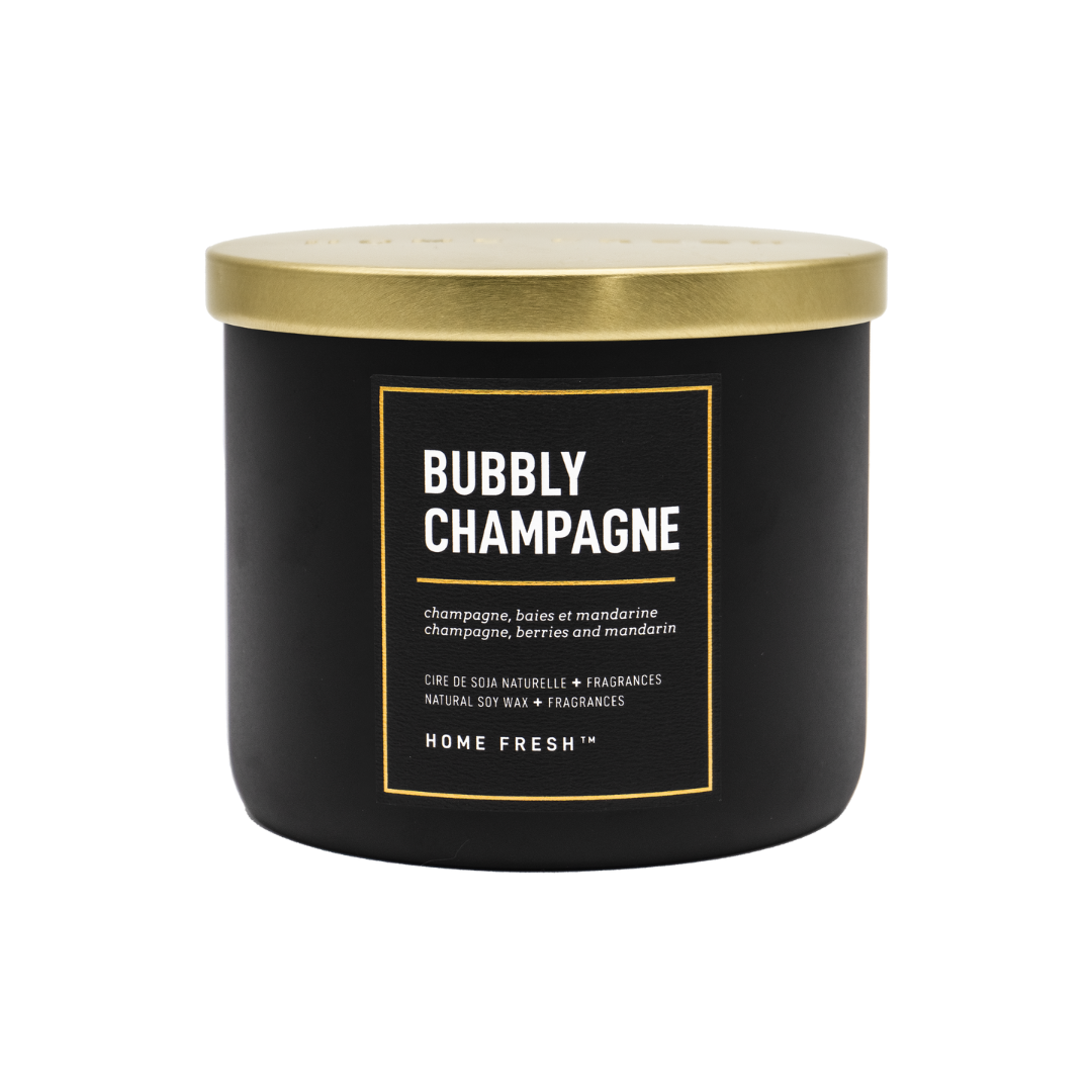 Home Fresh- Soy wax candle Bubbly Champagne - 3 wicks