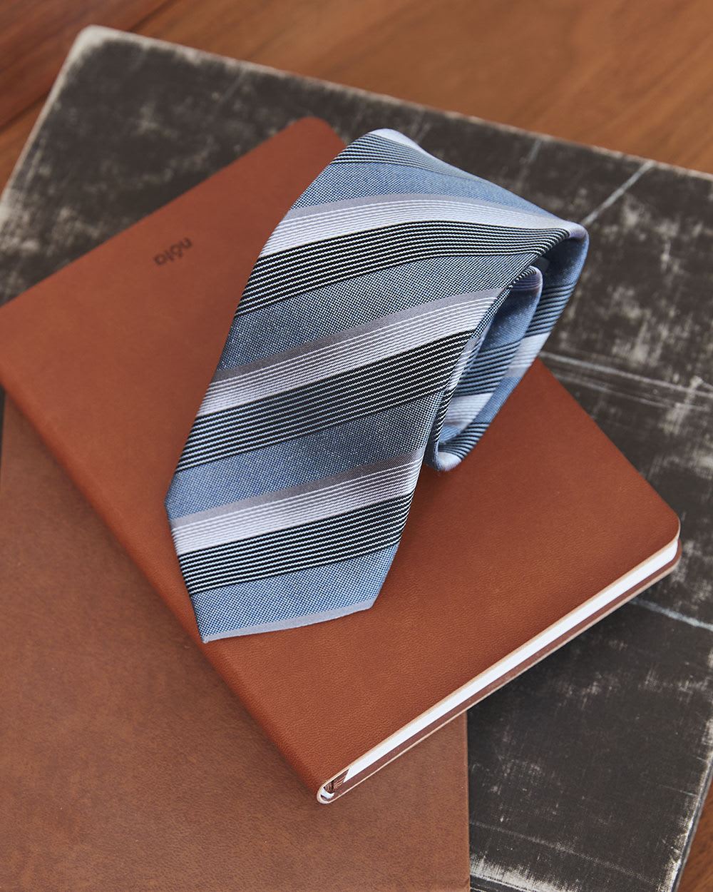 Navy Regular Tie with Stripes