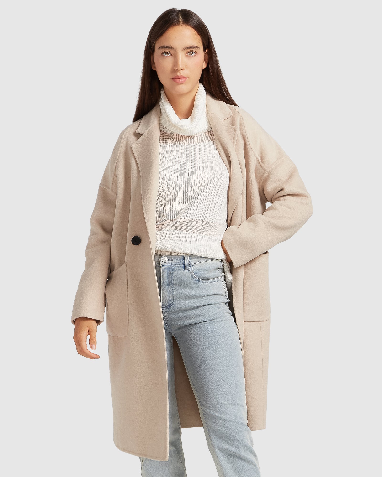 Belle & Bloom Publisher Double Breasted Wool Blend Coat
