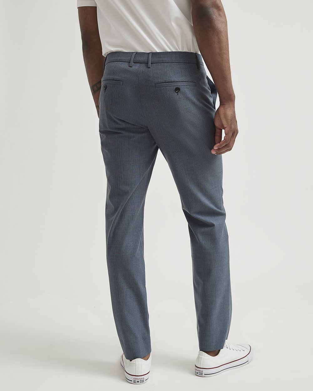 MotionFlexx (R) Tailored Fit Plaid Blue City Pant