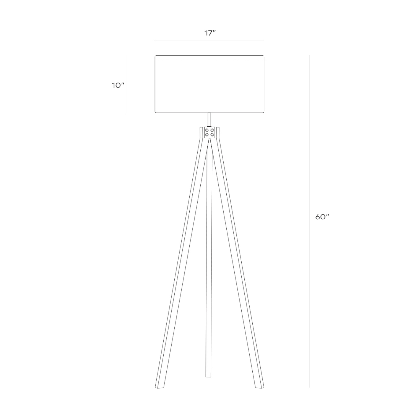 Eden Led Tripod Floor Lamp With Solid Wood Legs