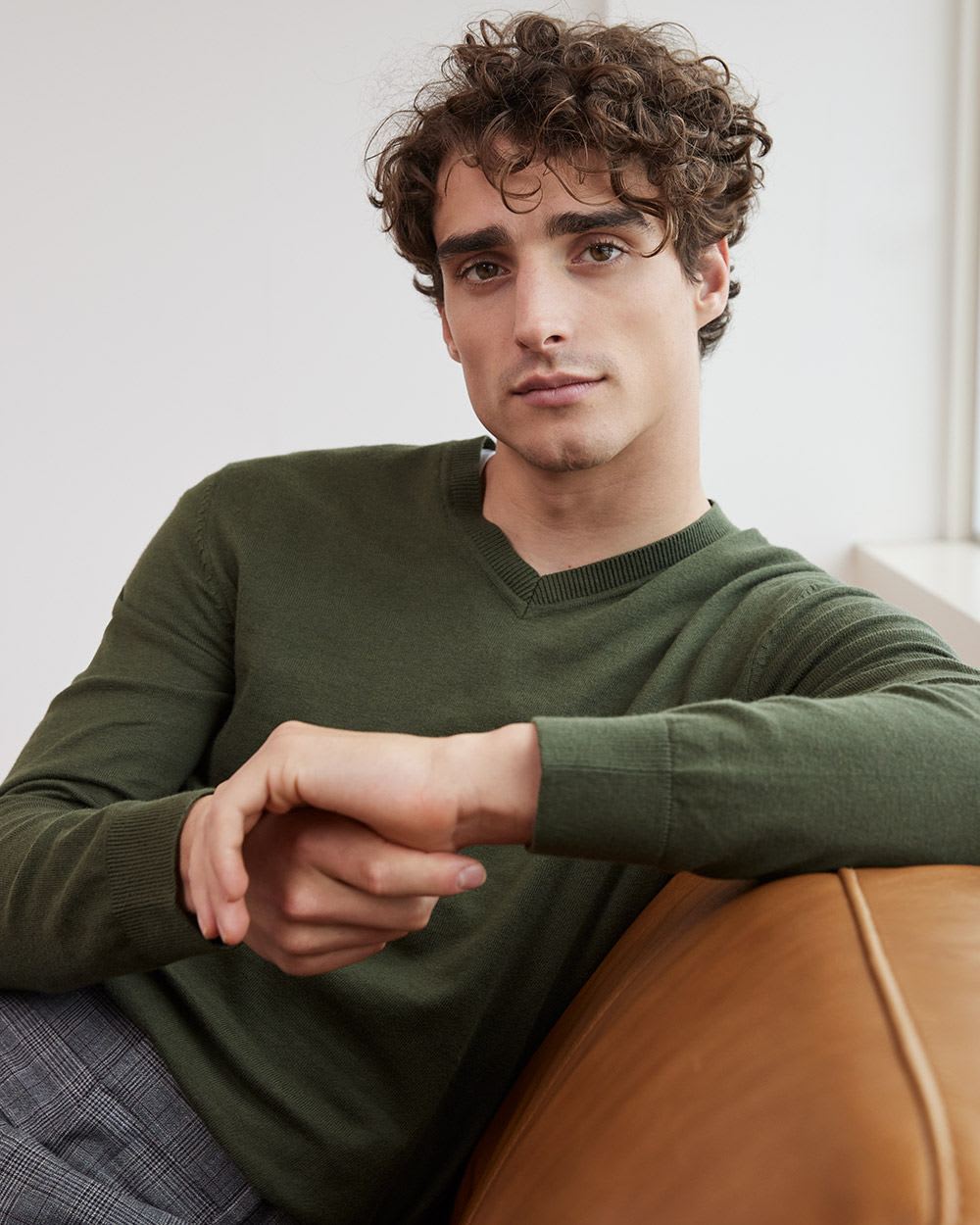 Basic Long-Sleeve V-Neck Sweater