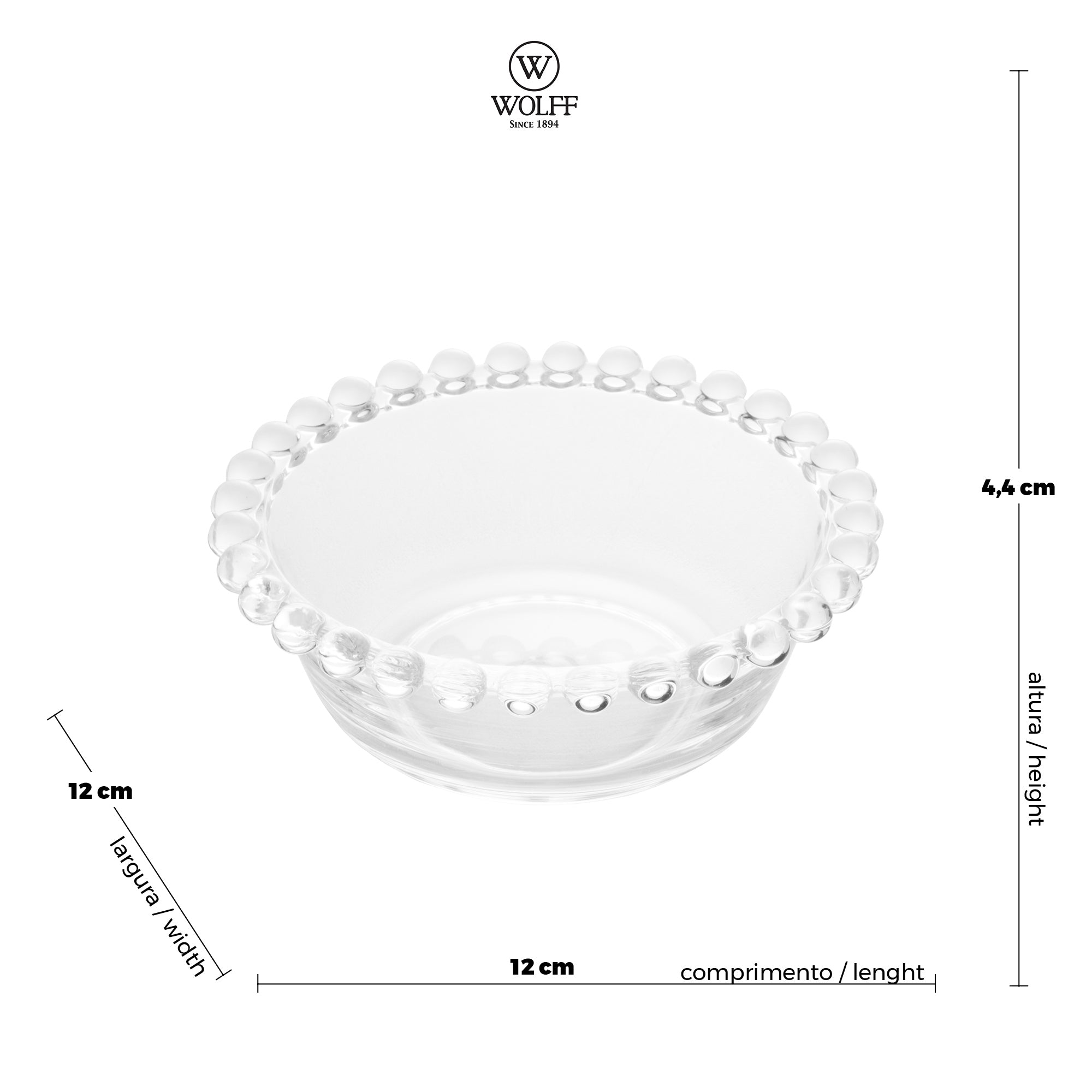 Pearl Collection Crystal Bowls 12x4cm Set of 4