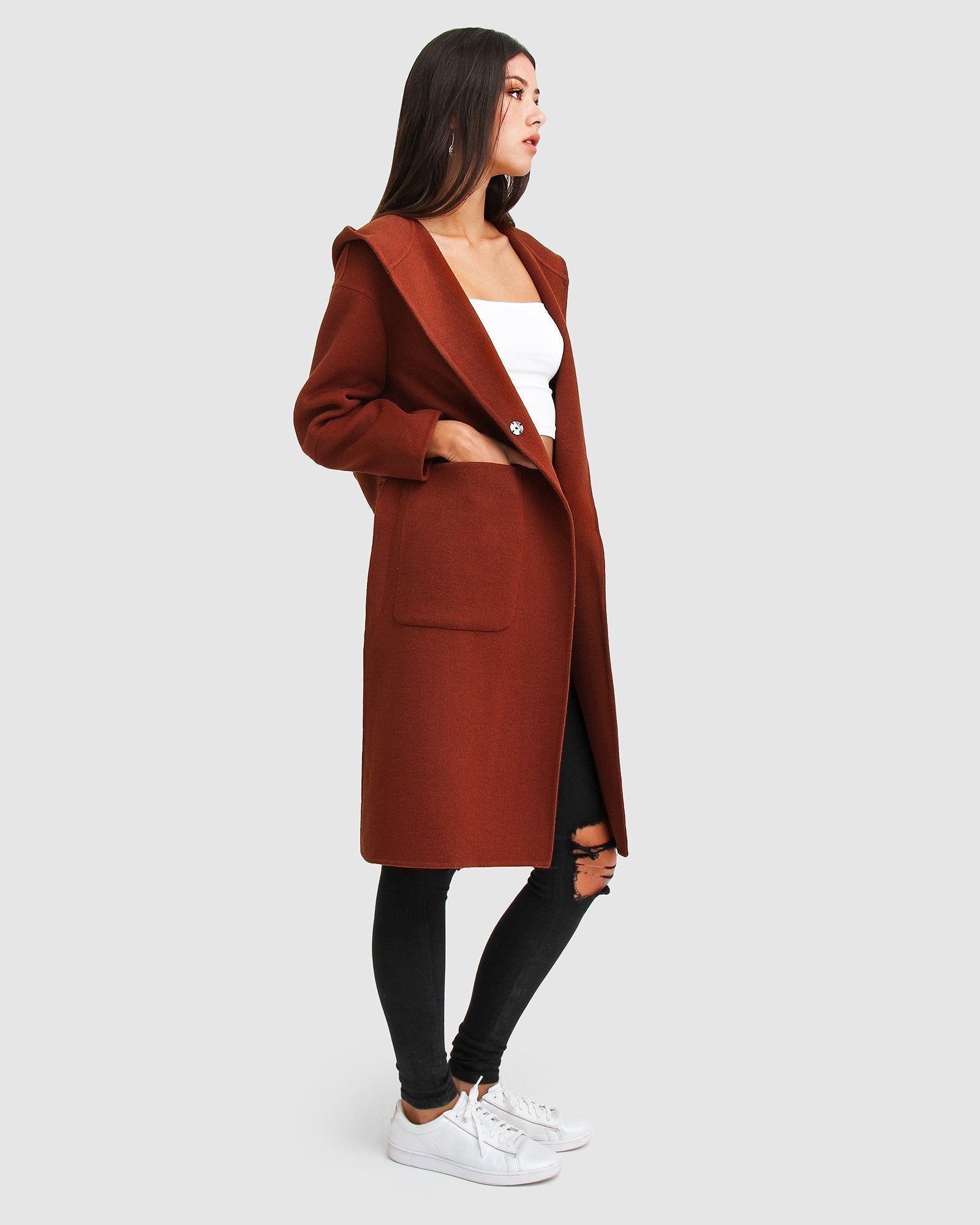 Belle & Bloom Walk This Way Wool Blend Oversized Coat