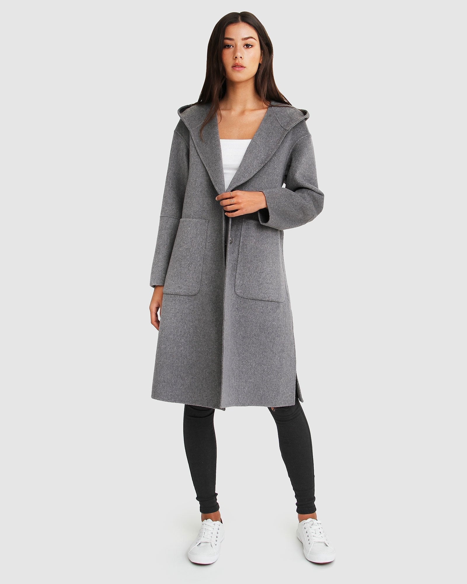 Belle & Bloom Walk This Way Wool Blend Oversized Coat