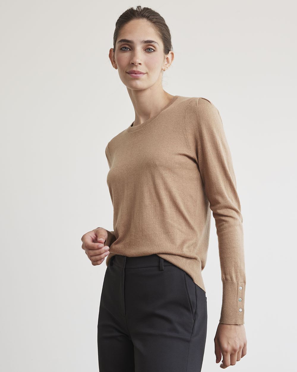 Fine Jersey Long-Sleeve Classic Sweater