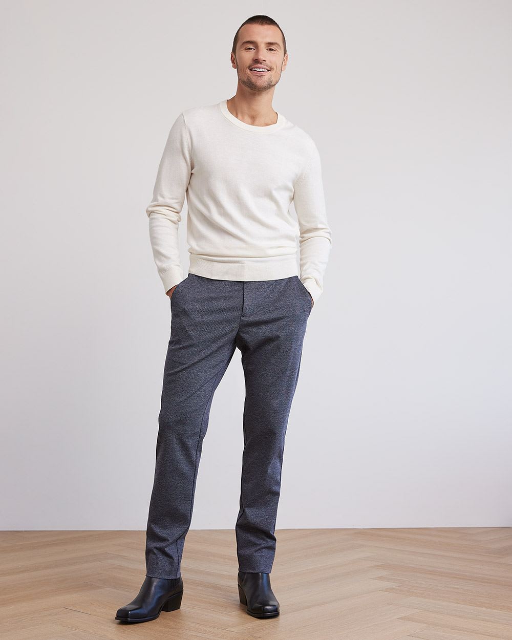 Solid Crew-Neck Sweater