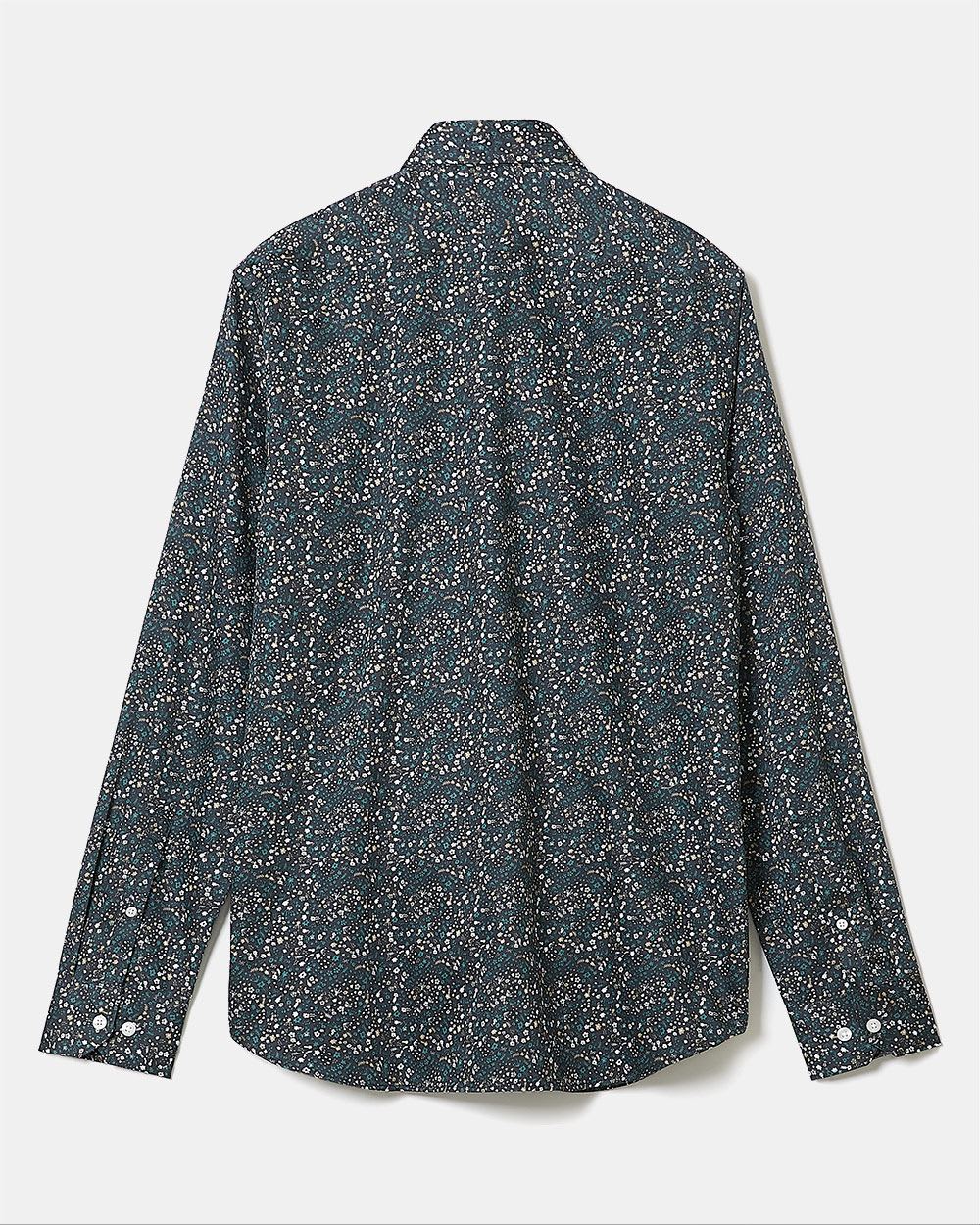 Tailored-Fit Dress Shirt with Tiny Floral Pattern