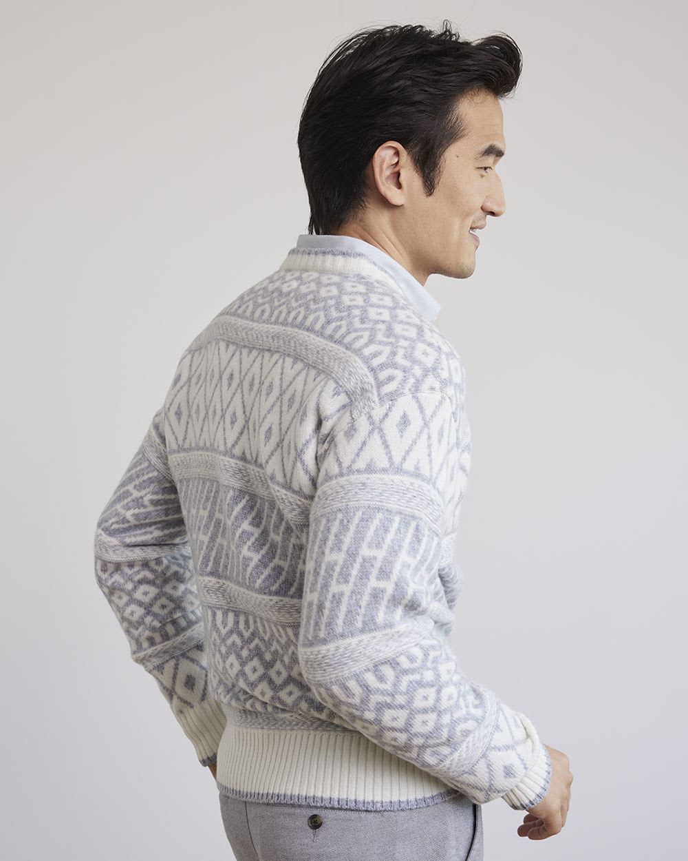 Fair-Isle Long-Sleeve Crew-Neck Sweater