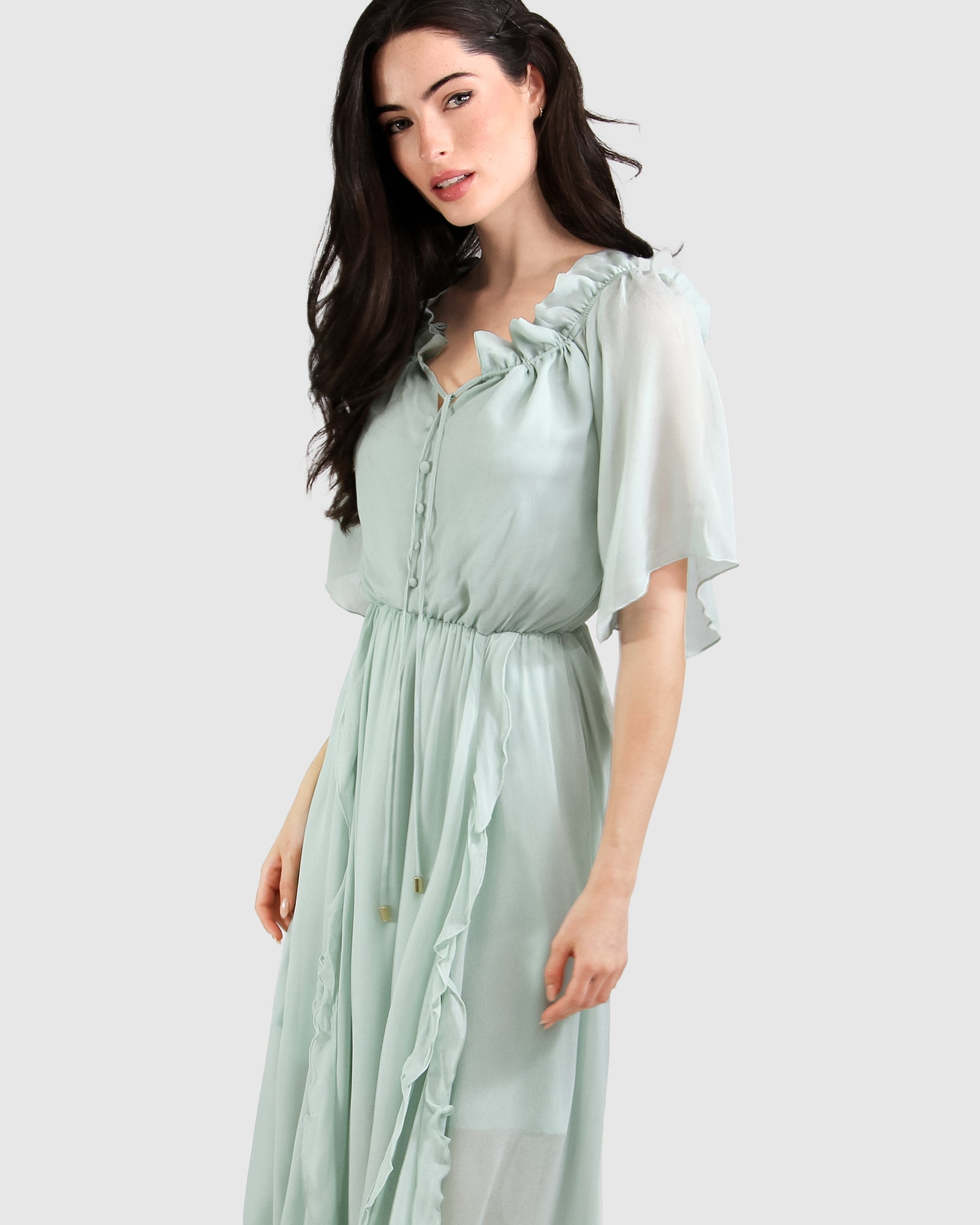 Belle & Bloom Amour Amour Ruffled Midi Dress