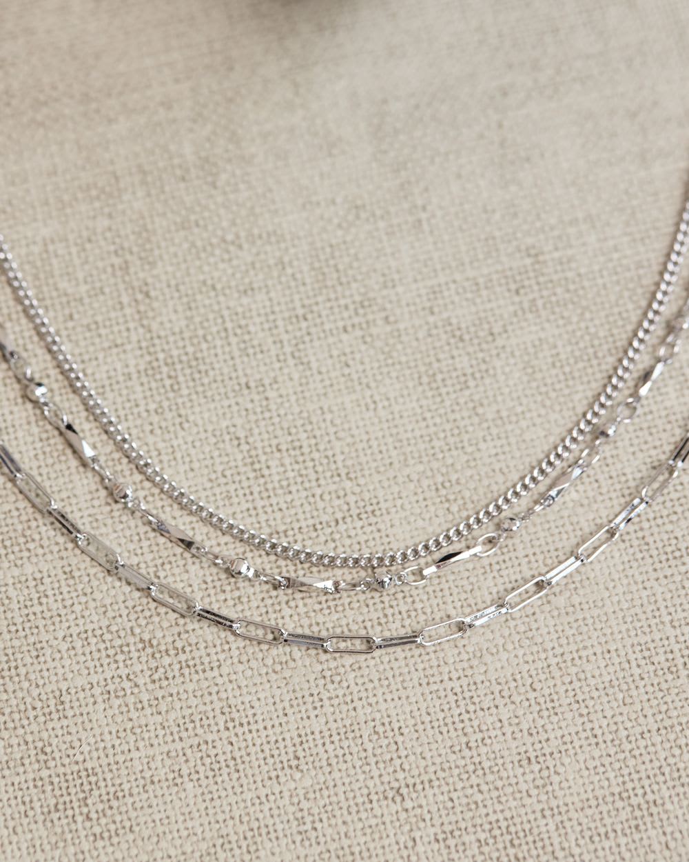 Three-Row Chain Necklace