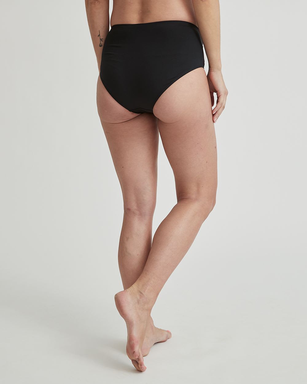 High-Waist Bikini Bottom with Shirring - Thyme Maternity