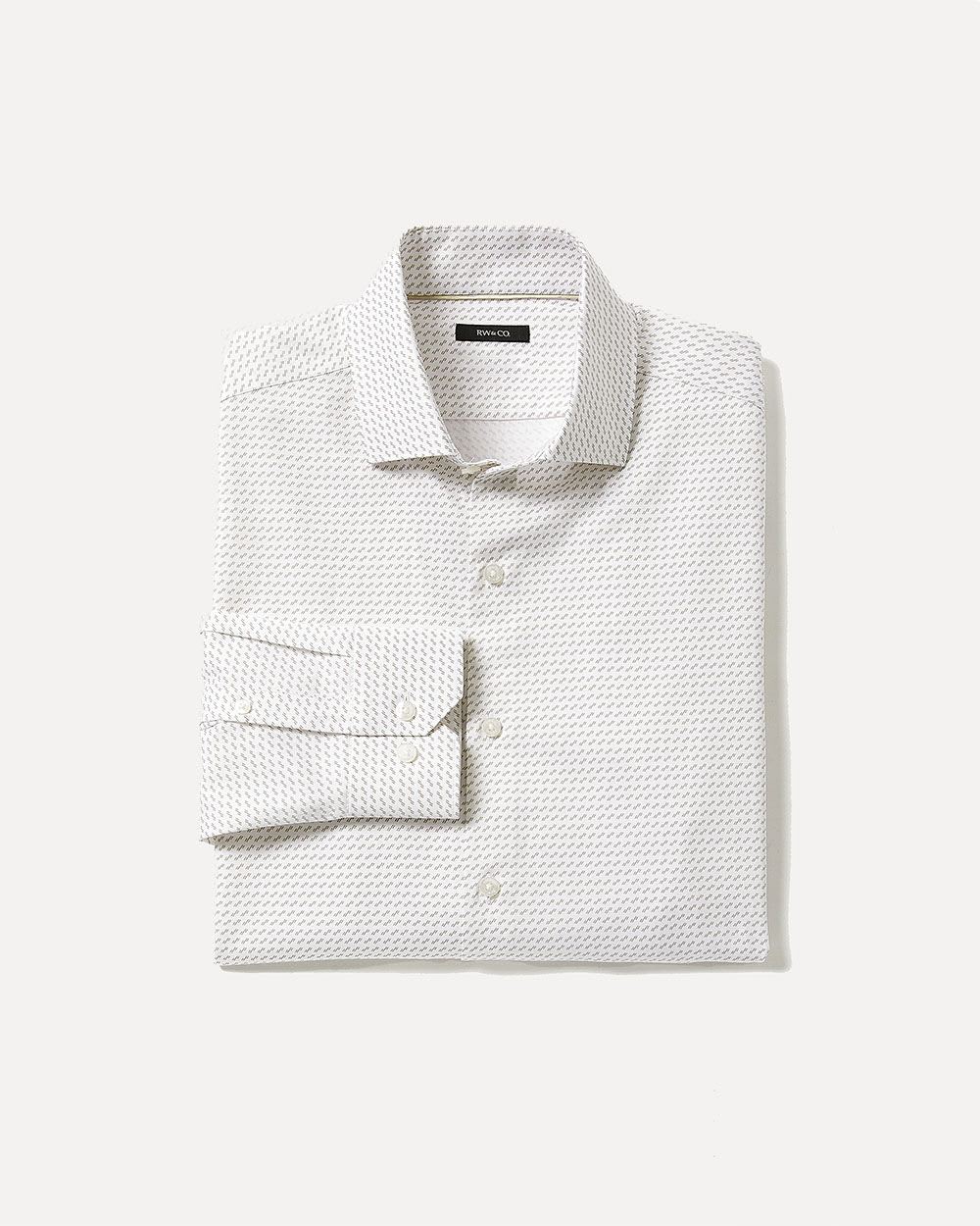 Slim Fit Micro Geo Print Dress Shirt