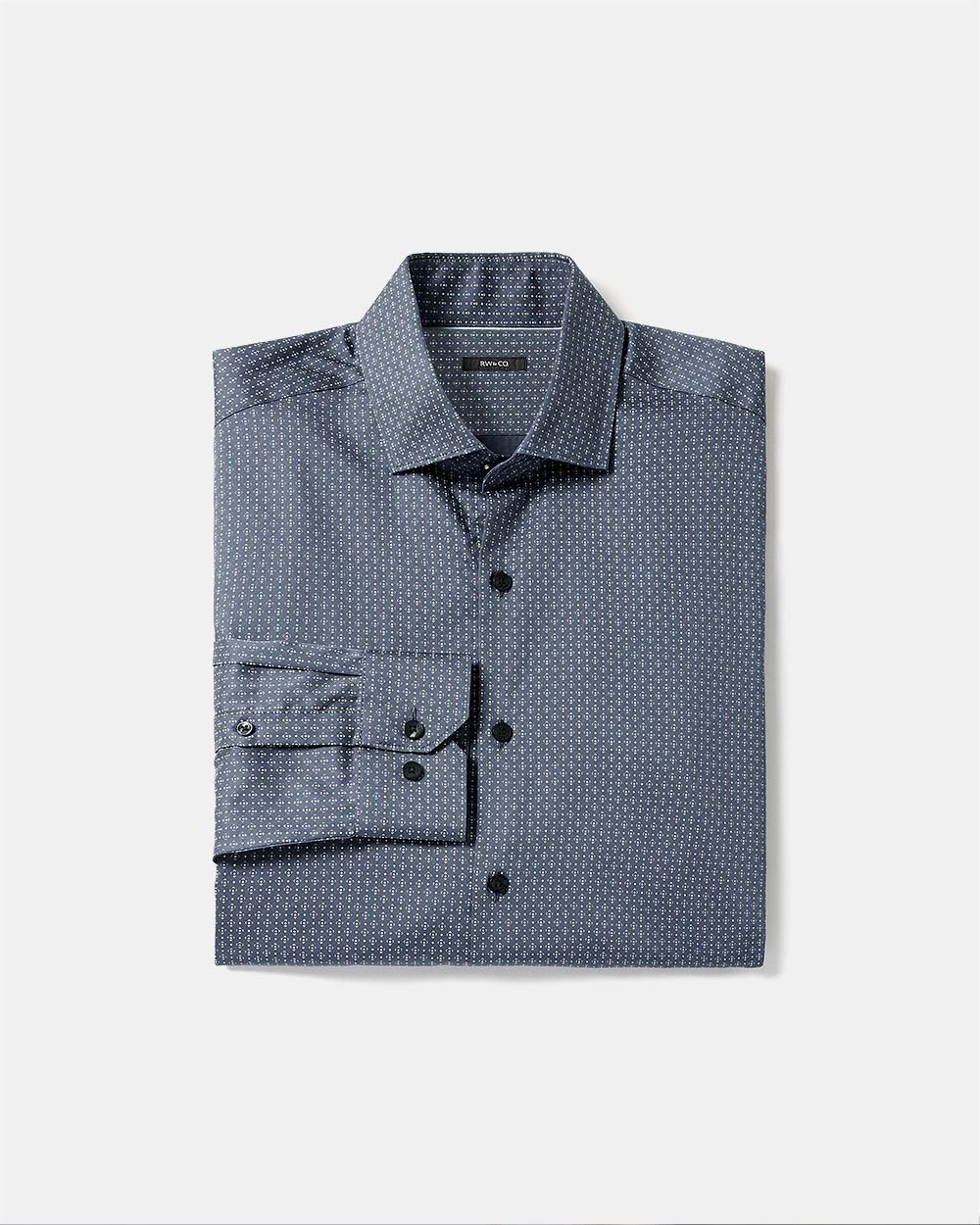 Slim-Fit Dress Shirt with Micro Mosaic Pattern
