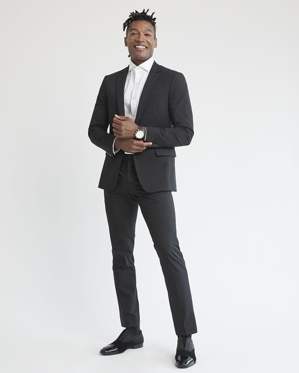 Black Slim Fit E-Tech Blazer