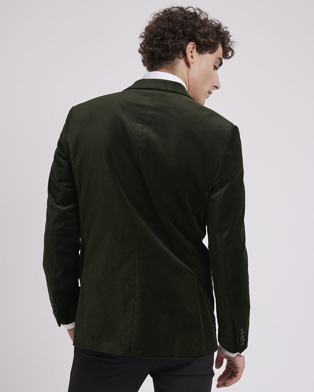 Tailored-Fit Velvet Suit Blazer
