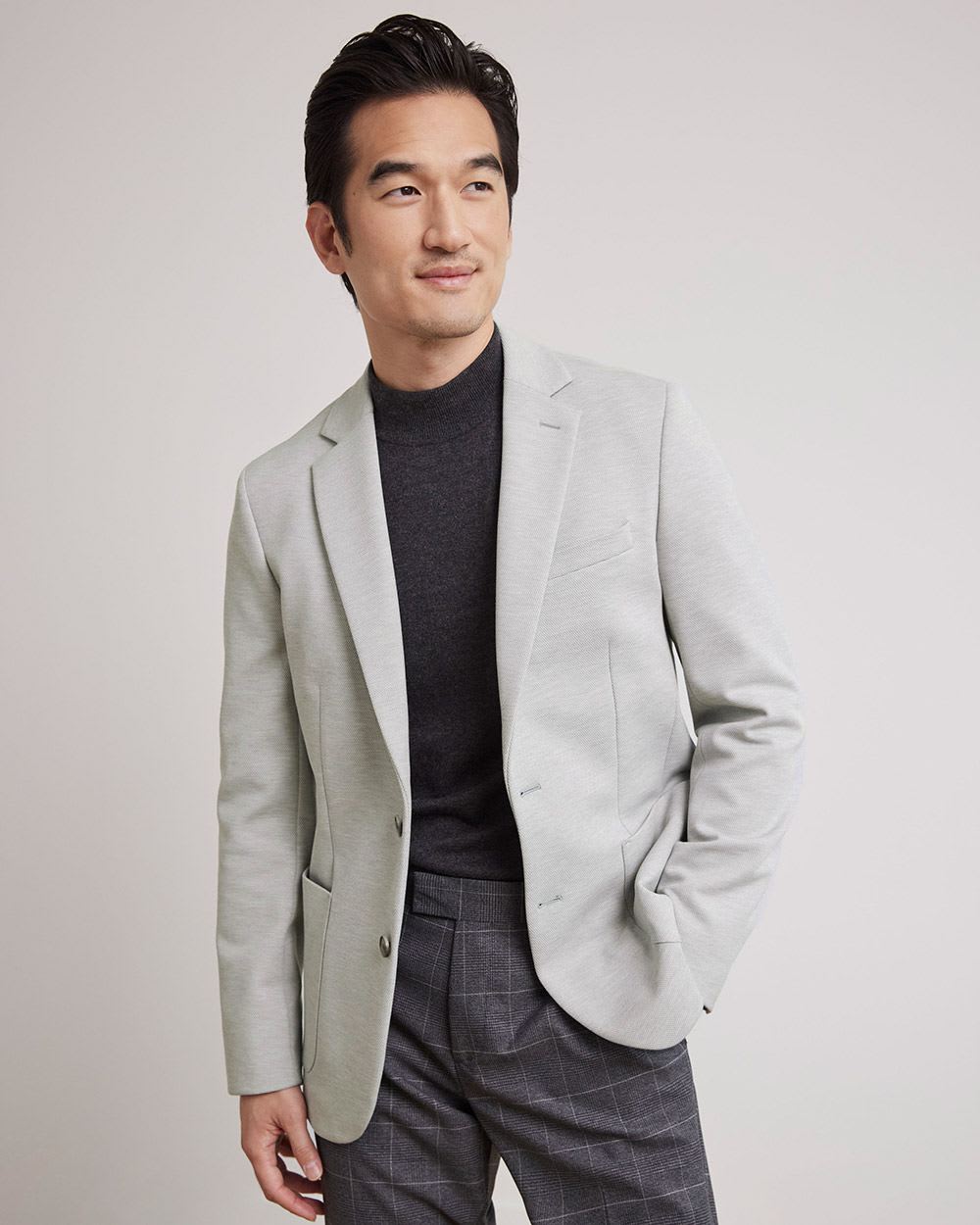 Slim-Fit Knit Blazer